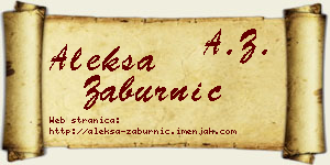 Aleksa Zaburnić vizit kartica